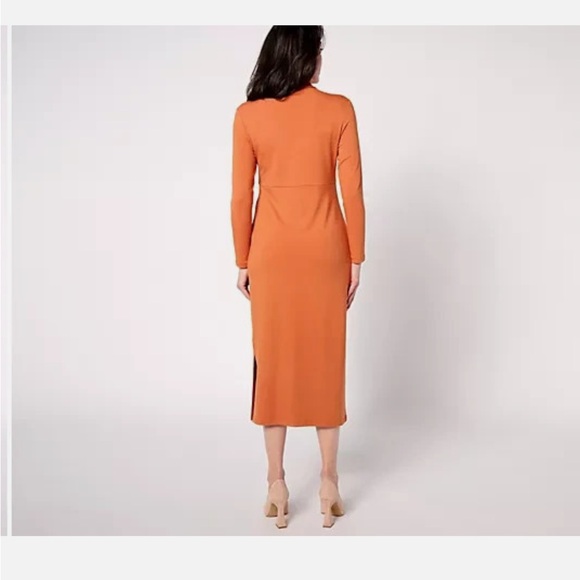 Women with Control Finespun Jersey Tummy Control Midi Dress-Berry-2X-NWT-A623039 - Picture 2 of 2